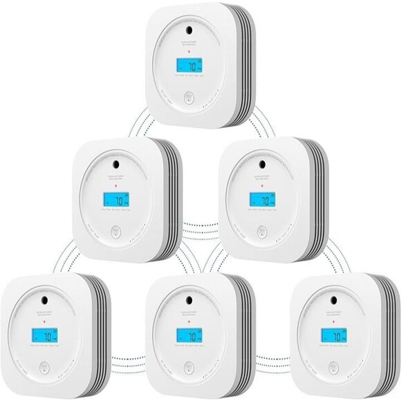 AEGISLINK Interlinked Smoke Carbon Monoxide Detector Combo - 6 Pack - New - Picture 1 of 7